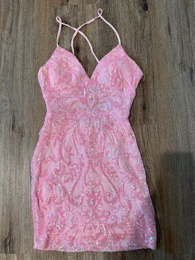 dusty pink embroidered lace detail plunge bodycon dress Peplum Embroidered Lace Bodycon Dress in Pink